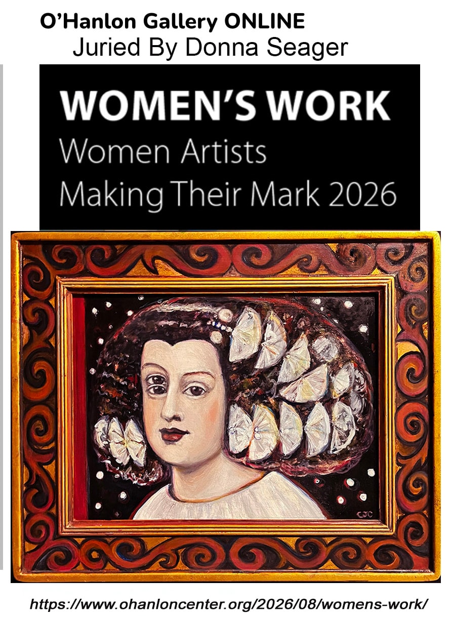 Women's Work exhibition announcement featuring Visions of Velasquez