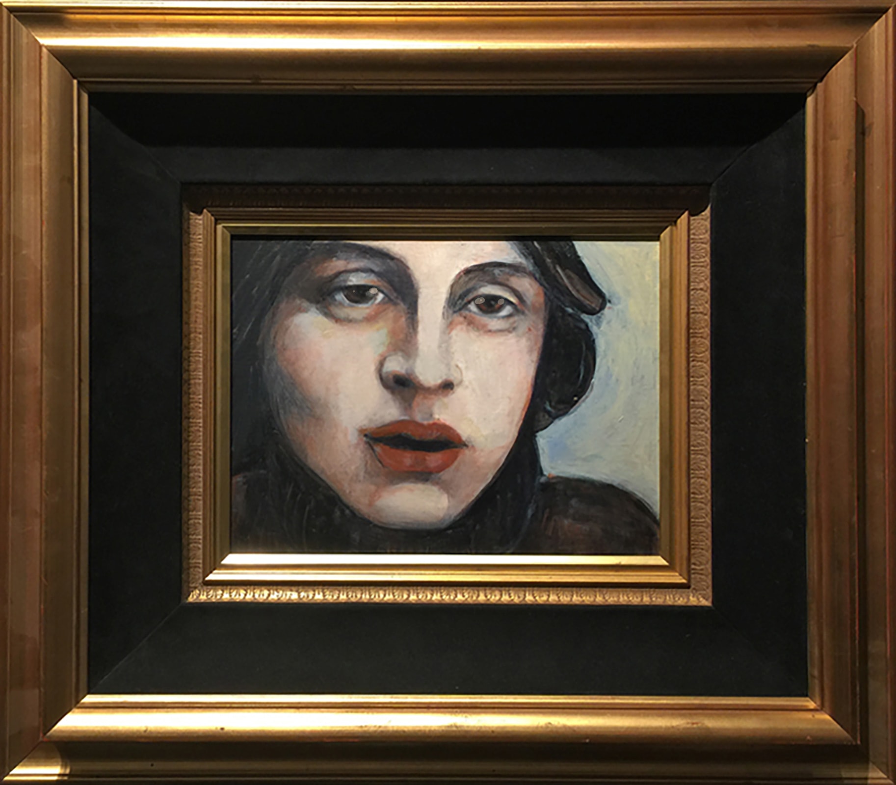 Boy of My Dreams by Claudia Cohen — oil on cigar box, 24 × 20 in, 2018