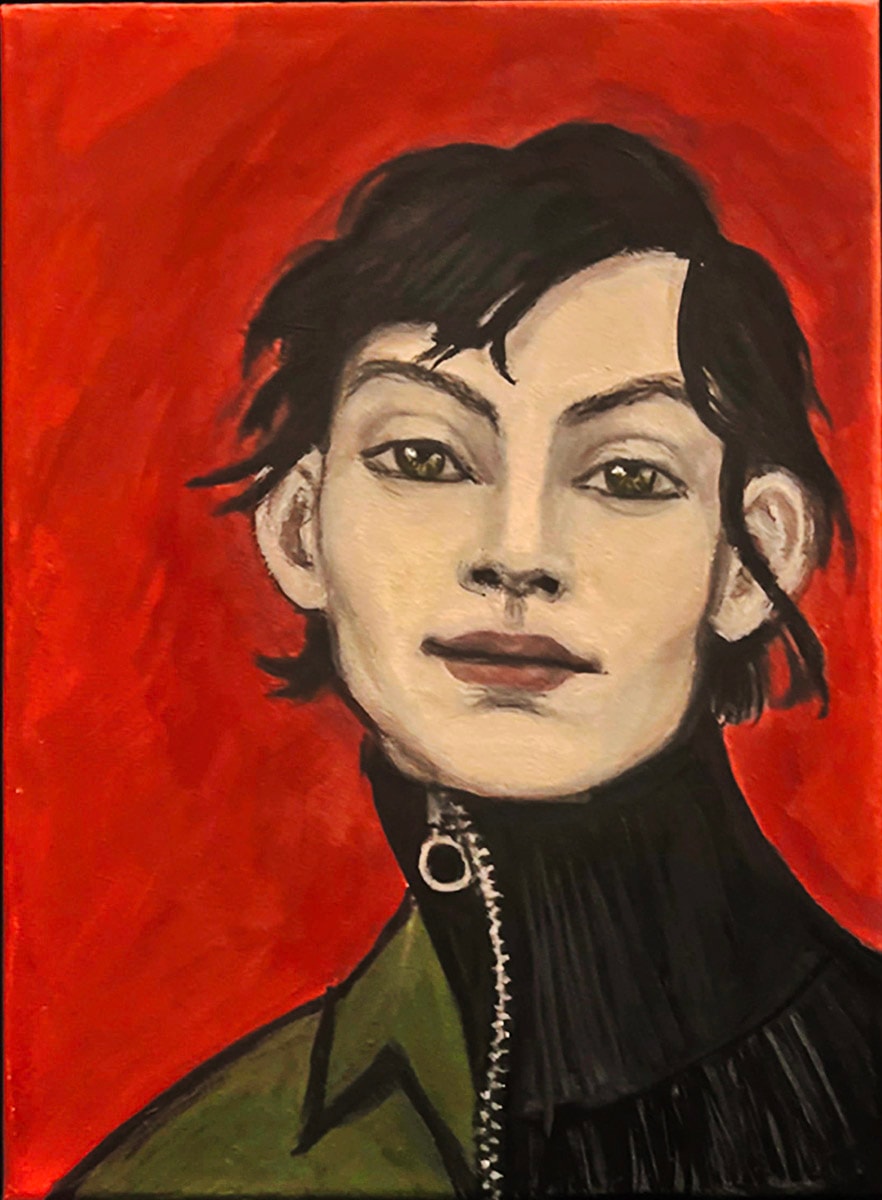 Too Cool by Claudia Cohen — oil painting portrait, 10 × 13 in, 2025