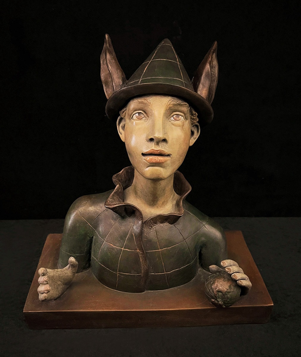The Caretaker bronze sculpture by Claudia Cohen
